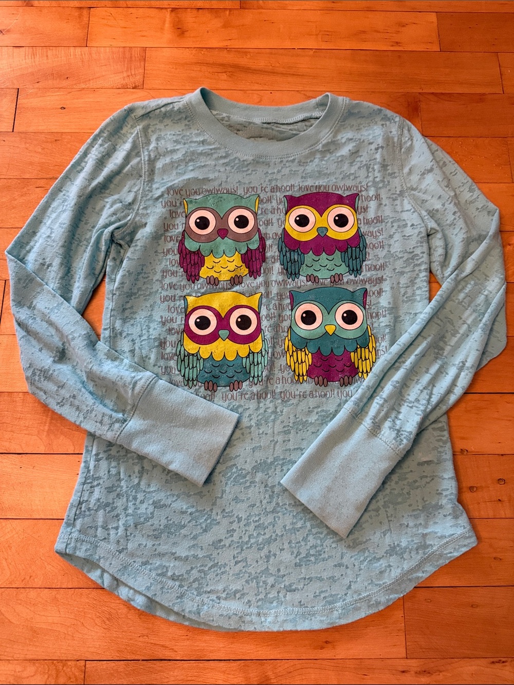 Green Soda “You’re a Hoot!” Long Sleeve Tee, Size M (7/8)